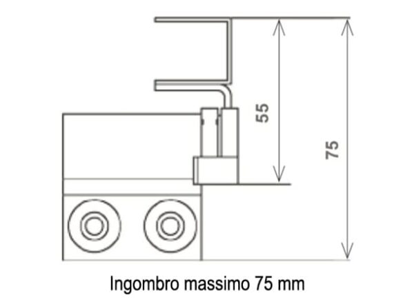 Telaio a Sporgere Zincato a Leva Centrale - Ingombro 75mm