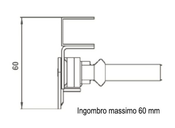 Telaio a Sporgere Zincato a Leva Laterale - Ingombro 60mm