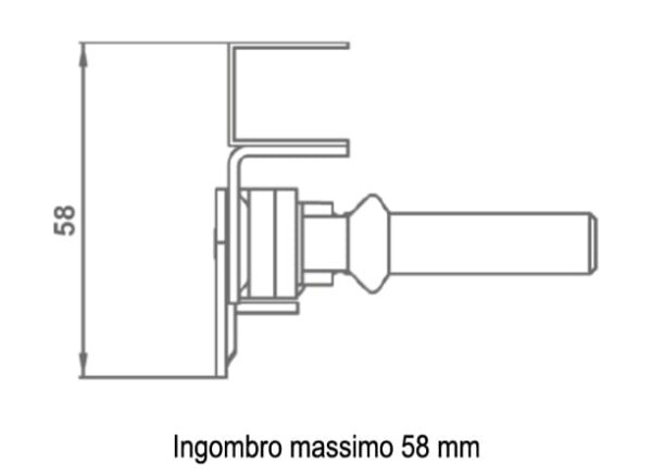 Telaio a Sporgere in Alluminio Verniciato a Leva Laterale per Doghe 14 mm - Ingombro 58