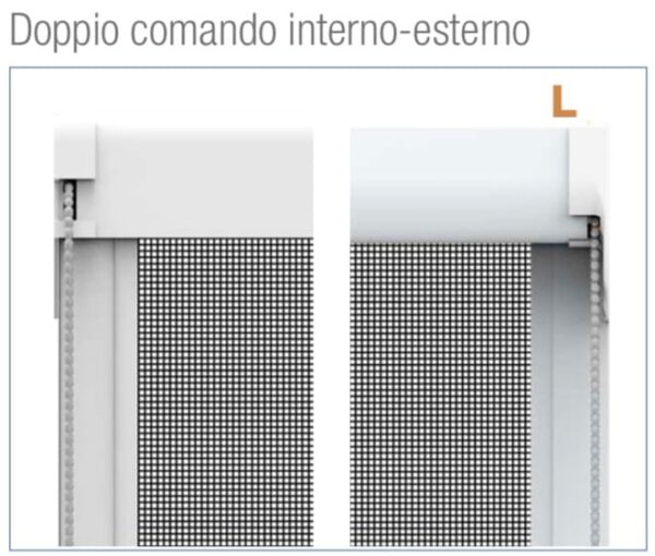 Zanzariera verticale con bottoni M50 Doppio Comando